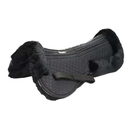ワルステン(WAHLSTEN) 乗馬 ゼッケン・パッド ELITE SHEEPSKIN HALF PAD W MEMORY FOAM, BLACK