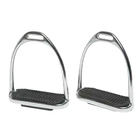 ワルステン(WAHLSTEN) 乗馬 鐙・鐙革 STIRRUPS WITH BLACK RUBBER PADS, 12 CM