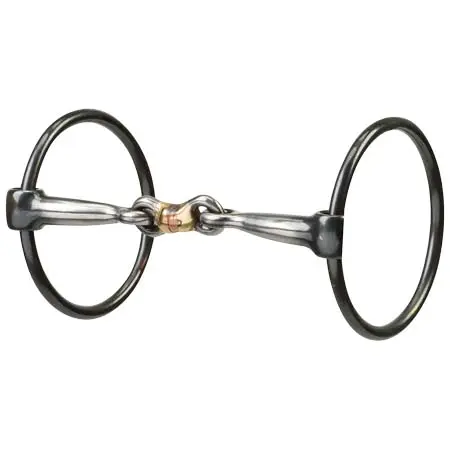 ウィーバーエクイン(Weaver Equine) 乗馬 ハミRing Snaffle Bit with 5″ Sweet Iron Dogbone Mouth with Copper Inlay