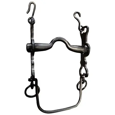 ザルディ(Zaldi) 乗馬 ハミ SPANISH BIT BLACK STAINLESS STEEL FIXED 5/5 nº2H 12.5cm