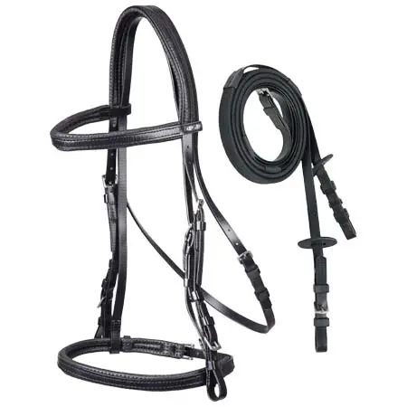 ジルコ(Zilco) 乗馬 頭絡 Zilco Padded Synthetic Bridle – Black With Reins