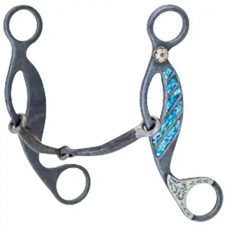 ジルコ(Zilco) 乗馬 ハミ Turquoise Stone Smooth Snaffle Gag Bit