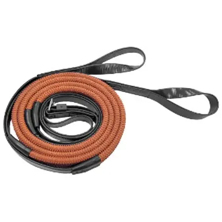 ジルコ(Zilco) 乗馬 手綱 16mm Rein Loop End – Black/Orange Grip