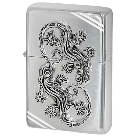 ジッポー(ZIPPO) スターリングシルバー ラッキーチャーム ダイヤゴナルライン ゲッコー