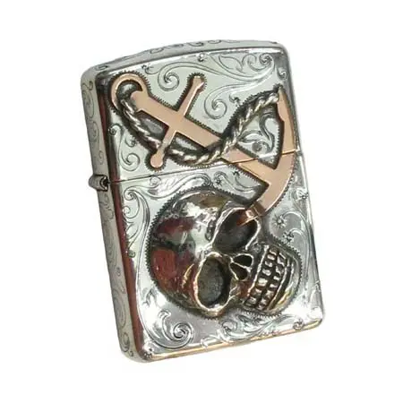 ジッポー(ZIPPO) スターリングシルバー シルバーキング スカル＆アンカー