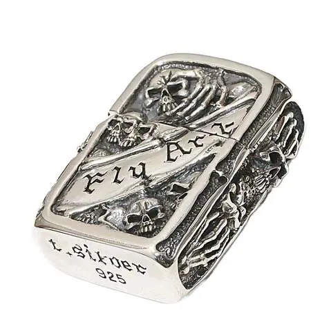 ジッポー(ZIPPO) スターリングシルバー 骸骨 スカル FLYART