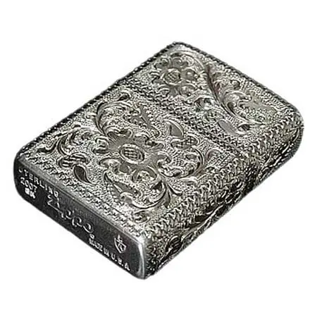 ジッポー(ZIPPO) スターリングシルバー シルバーキング アーマー 26SLV-エスプーマE 手彫 5面加工