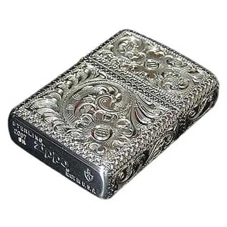 ジッポー(ZIPPO) スターリングシルバー シルバーキング アーマー 26SLV-4E 手彫 5面加工