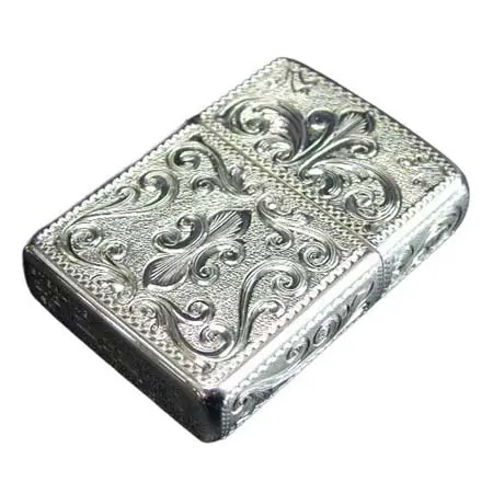 ジッポー(ZIPPO) スターリングシルバー シルバーキング アーマー 26SLV-6 手彫 5面加工