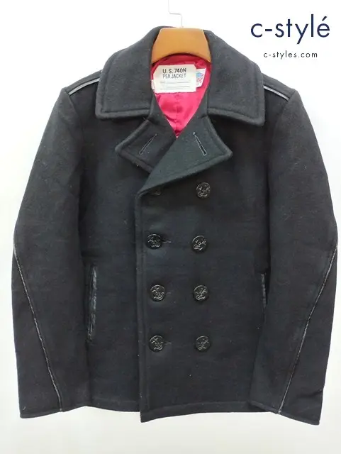 Schott ショット ピーコート 40 ブラック USA製 U.S. 740N PEA JACKET