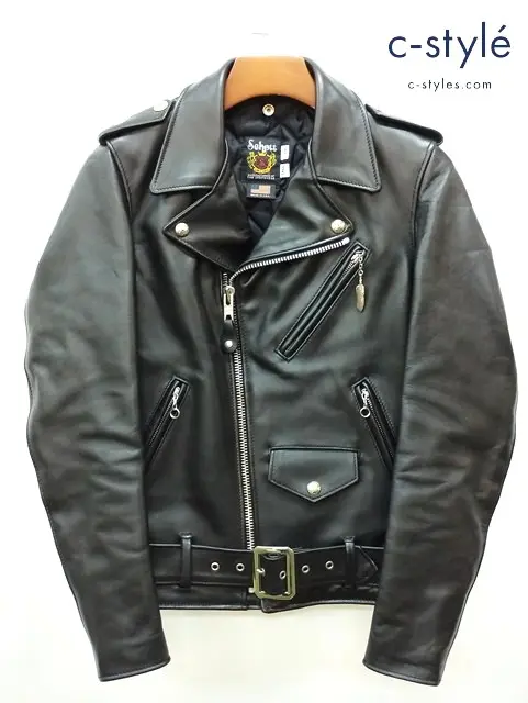 Schott×REDMAN. ショット×レッドマン ライダースジャケット 34 ブラック 613UST USA製