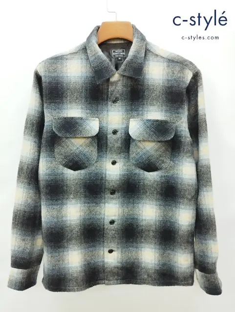 Schott ショット 長袖シャツ M ブラック系 チェック柄 日本製 3115034