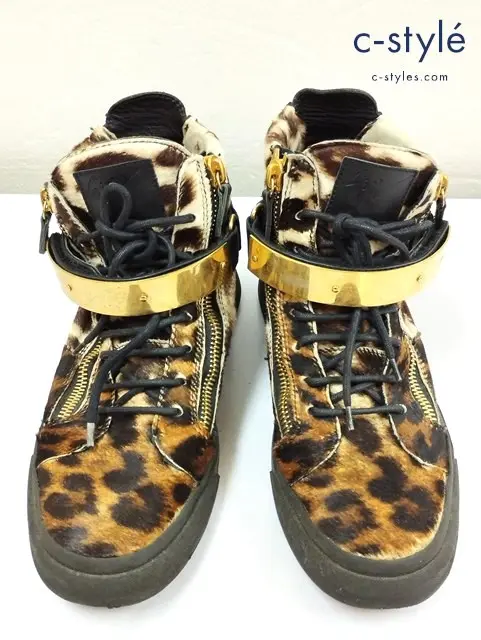 GIUSEPPE ZANOTTI ジュゼッペザノッティ スニーカー 41 ブラウン系 イタリア製 ヒョウ柄