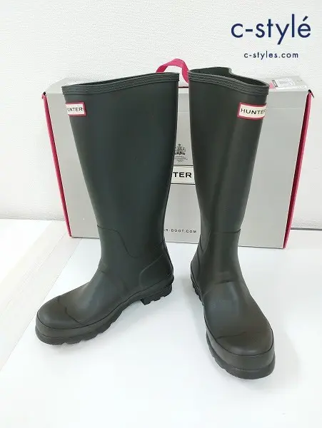 HUNTER ハンター レインブーツ US8M/9F ダークグリーン系 MFT9000RMA