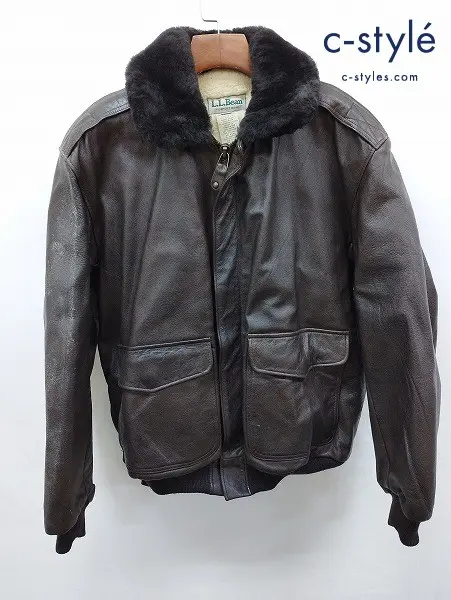 L.L.Bean エルエルビーン フライトジャケット M ブラウン USA製 G-1 LEATHER FLIGHT JACKET S288