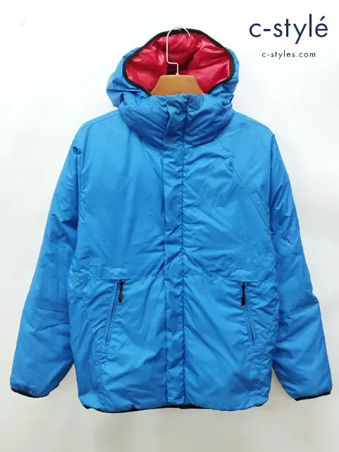 MILLET ミレー ダウンジャケット M ブルー×レッド リバーシブル 2008AUG 7000200