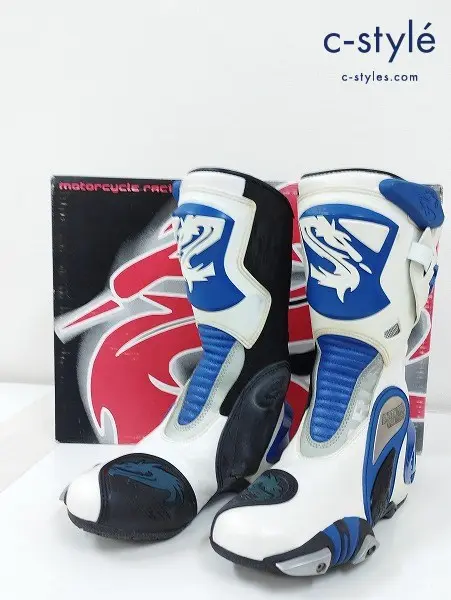 Arlen Ness アレンネス レーシングブーツ 40 ホワイト×ブルー Shift SP GRB-10379