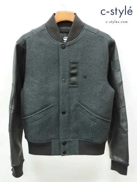 G-STAR RAW ジースターロゥ ウールレザージャケット S ブラック D25375