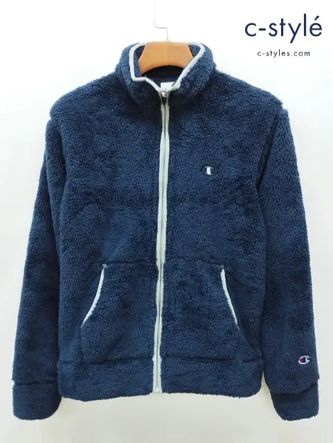 Champion チャンピオン フリースジャケット M ネイビー フルジップ C3-G025