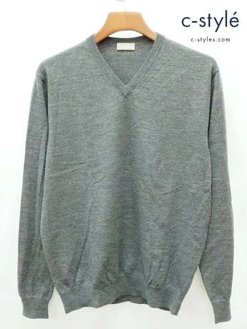 Cruciani クルチアーニ Vネックニット 52 グレー ウール100% イタリア製 CU4051