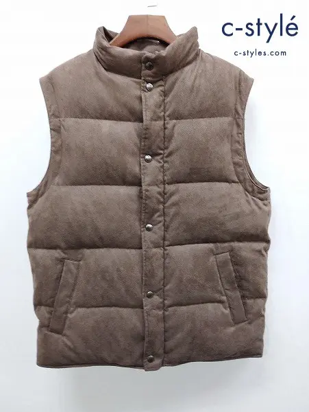 SOPHNET. ソフネット ダウンベスト XL ブラウン SYNTHETIC SUEDE DOWN VEST SOPH-192013