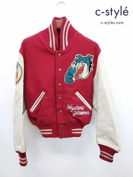 HYSTERIC GLAMOUR ヒステリックグラマー ジャケット FREE レッド スタジャン 2AB-1135 ワッペン