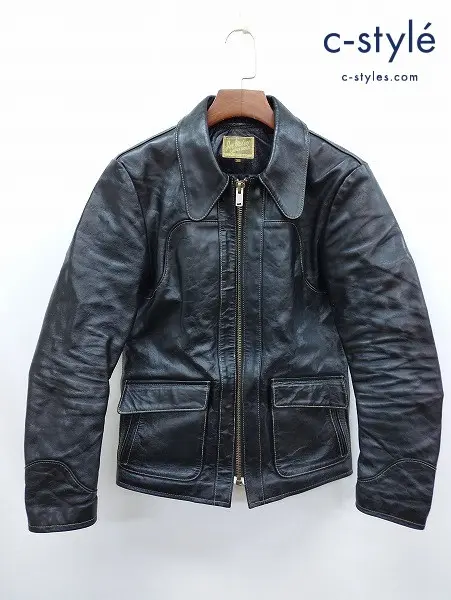 Joe McCOY ジョーマッコイ レザージャケット 38 ブラック DEAD WOOD LEATHER JACKET BJ7103