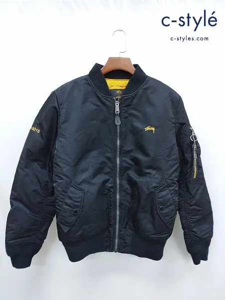 STUSSY×ALPH INDUSTRIES ステューシー×アルファインダストリーズ ジャケット L ブラック MA-1