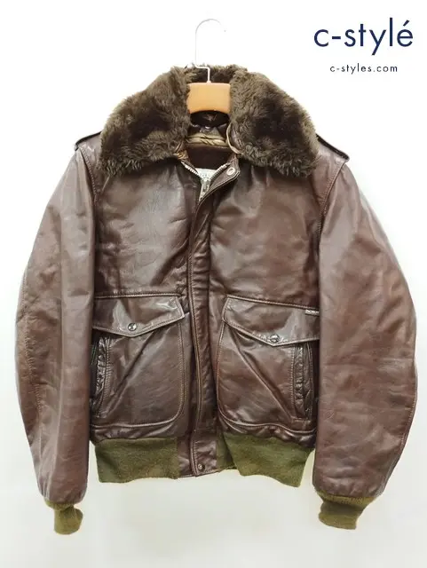 Schott ショット レザーフライトジャケット 40 ブラウン A-2 1208