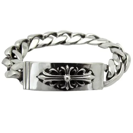 クロムハーツ(CHROME HEARTS) ブレスレット フローラルクロスIDブレスレットクラシックチェーン