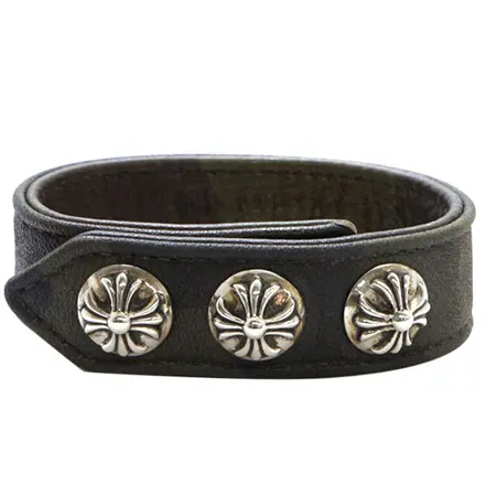 クロムハーツ(CHROME HEARTS) ブレスレット 3ボタン 2スナップ ブレスレット クロスボタン カモフラ