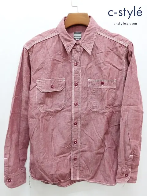 MOMOTARO JEANS モモタロウジーンズ シャツ 40 レッド 綿100% 日本製 長袖