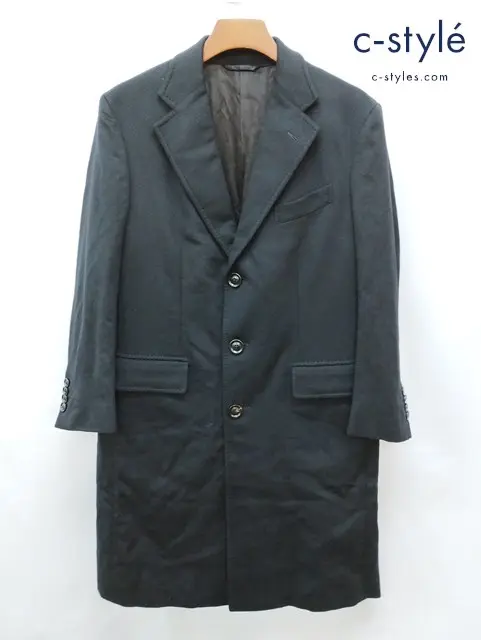 Ermenegildo Zegna エルメジルドゼニア チェスターコート 50R ブラック カシミヤ100% 499502 42AM20