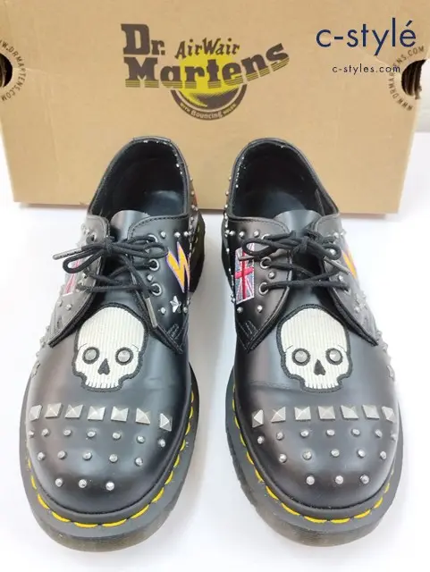 Dr.Martens ドクターマーチン 3ホールシューズ UK7 ブラック 刺繍 スタッズ 1461 24206001