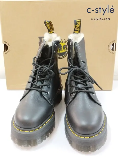Dr.Martens ドクターマーチン レザーブーツ UK9 ブラック ファー JADON FL 25637001