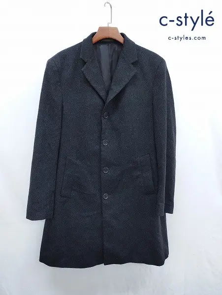 BARNEYS NEWYORK バーニーズニューヨーク チェスターコート 40R ブラック カシミヤ100% BAL86P102