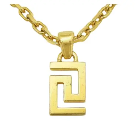 ヴェルサーチェ(VERSACE) ヴィンテージ ロゴプレートネックレス