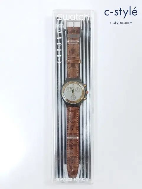 Swatch スウォッチ 腕時計 ブラウン×ゴールド系 GOLDFINGER SCM100 クロノグラフ クォーツ
