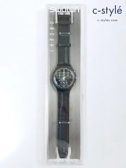 Swatch スウォッチ 腕時計 ブラック WALL STREET SCB106 クロノグラフ クォーツ
