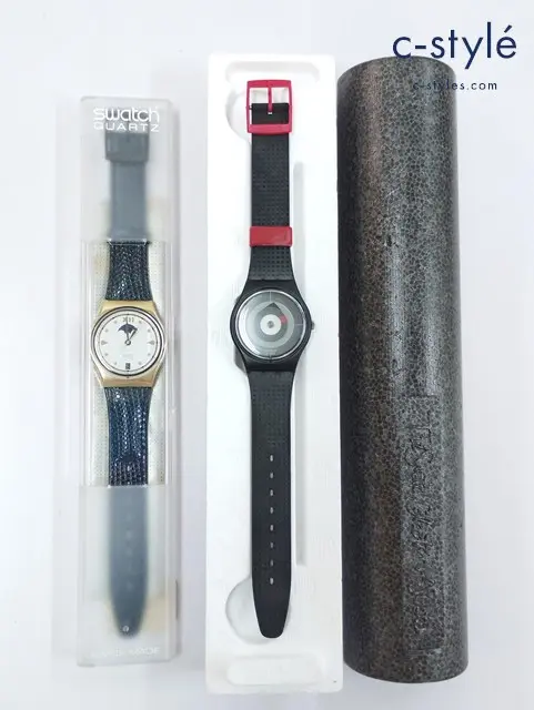 Swatch スウォッチ 腕時計 クォーツ POINT OF VIEW GZ146 ブラック C.E.O GX709 ネイビー×ホワイト