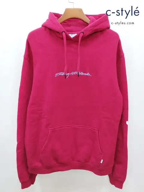 STUSSY ステューシー プルオーバー パーカー M レッド プリント