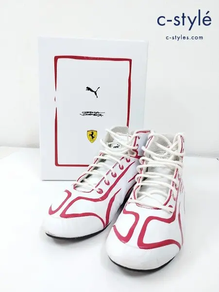 puma×Ferrari プーマ×フェラーリ ドライビングシューズ UK8 ホワイト SPEEDCAT PRO 307996-01