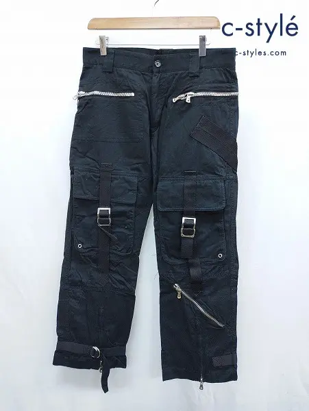 DOLCE&GABBANA ドルチェ&ガッバーナ ボンテージパンツ L ブラック イタリア製 綿100% U6CM