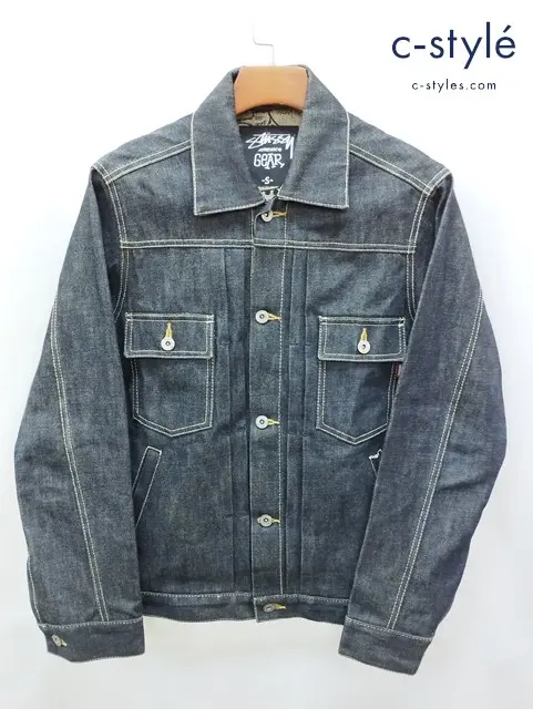 STUSSY ステューシー デニムジャケット S ブラック系 AUTHENTIC GEAR 2nd Type