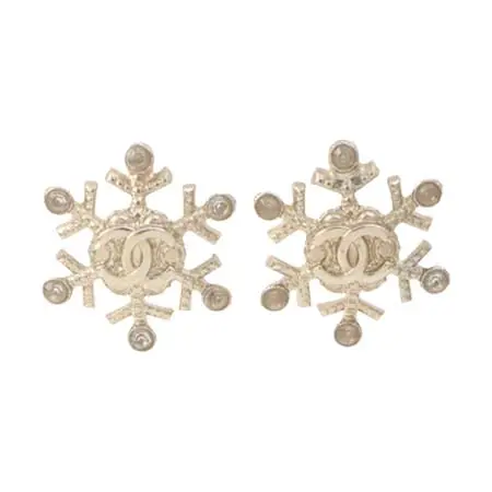 ヴィンテージ シャネル(VINTAGE CHANEL) 2019年 CCマーク スノーフレーク ピアス シルバー