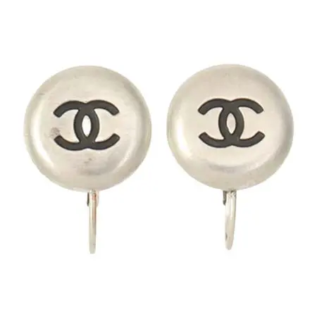 ヴィンテージ シャネル(VINTAGE CHANEL) 1996年ラウンドCCマーク・ピアース、シルバー