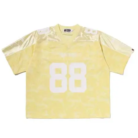 A BATHING APE(アベイシングエイプ) SOLID CAMO MULTI LOGO RELAXED FIT FOOTBALL JERSEY TEE 1M30-109-312
