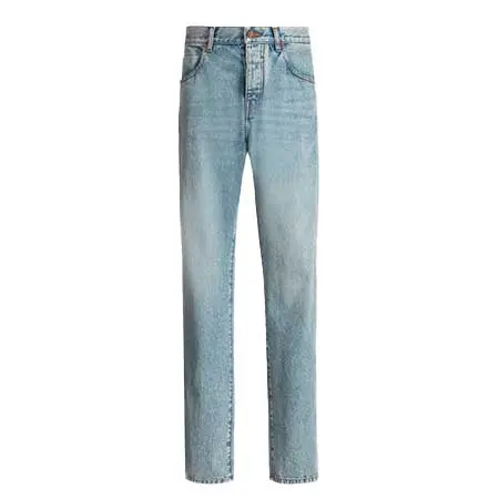 BALMAIN(バルマン) Light Blueウォッシュ デニム ルーズジーンズ HH1ML138DF97