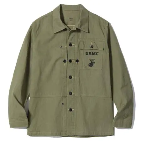 バズリクソンズ(Buzz Rickson’s) Lot No. BR15123 / U.S. MARINE CORPS M-1944 HERRINGBONE UTILITY JACKET