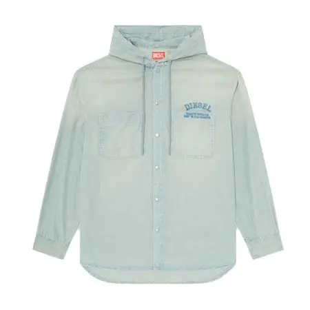 DIESEL(ディーゼル) Overshirt in fluid dirt-effect denim A218290ADCF